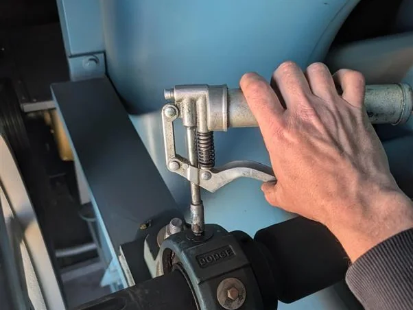 Commercial mechanical valve being inspected